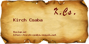 Kirch Csaba névjegykártya