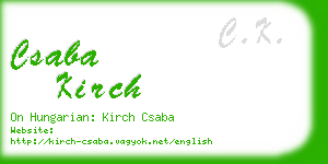 csaba kirch business card